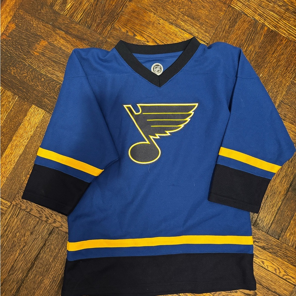 NHL Mississippi Blues Kids Blue and Gold Hockey Jersey- Backes 42